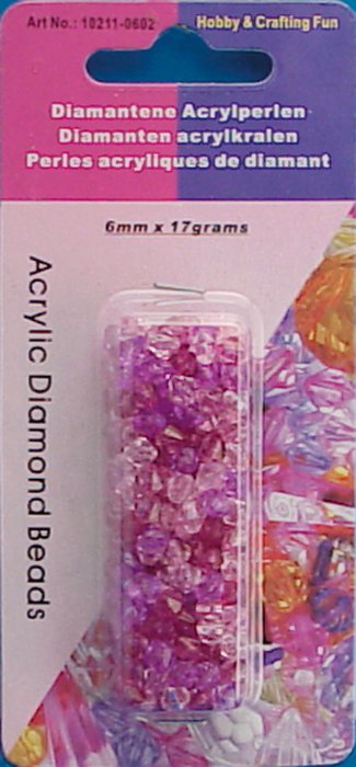 Hobby & Crafting fun - Acrylic Diamond Beads - Lila/rosa - 2