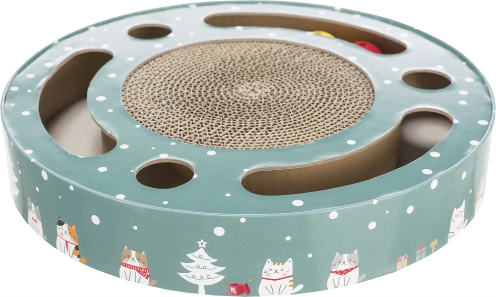 Trixie Xmas Scratching Drum Med Leksaker Ø 33x5,5cm 