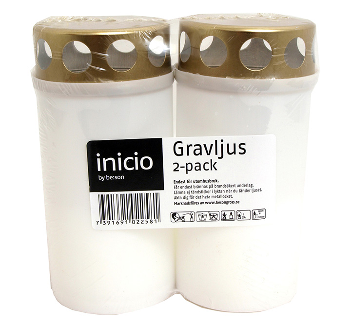 Gravljuslykta 2-pack 30 timmar brinntid