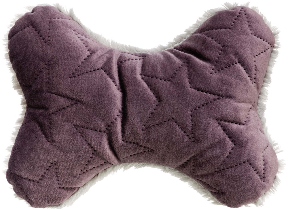 Trixie Xmas Hundleksak Bone Velvet Look/Plush 20cm Lila/Grå