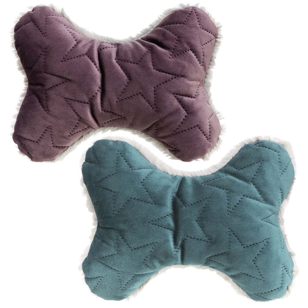 Trixie Xmas Hundleksak Bone Velvet Look/Plush 20cm Lila/Grå - 5