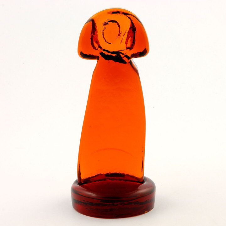 Erik Höglund (1960s) Rough-Hewn Brown Glass Woman 17 cm