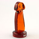 Erik Höglund (1960s) Rough-Hewn Brown Glass Woman 17 cm