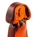 Erik Höglund (1960s) Rough-Hewn Brown Glass Woman 17 cm