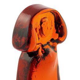 Erik Höglund (1960s) Rough-Hewn Brown Glass Woman 17 cm
