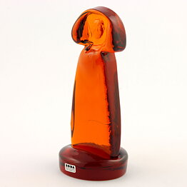 Erik Höglund (1960s) Rough-Hewn Brown Glass Woman 17 cm