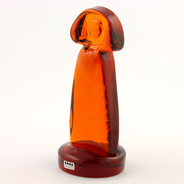 Erik Höglund (1960s) Rough-Hewn Brown Glass Woman 17 cm