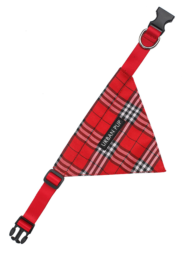 Urban Pup Röd Tartan Bandana Large - 3