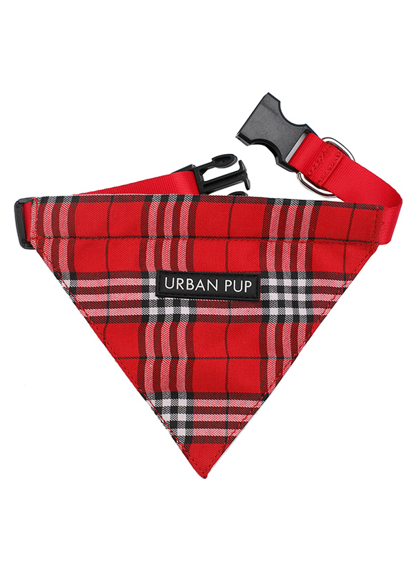Urban Pup Röd Tartan Bandana Large