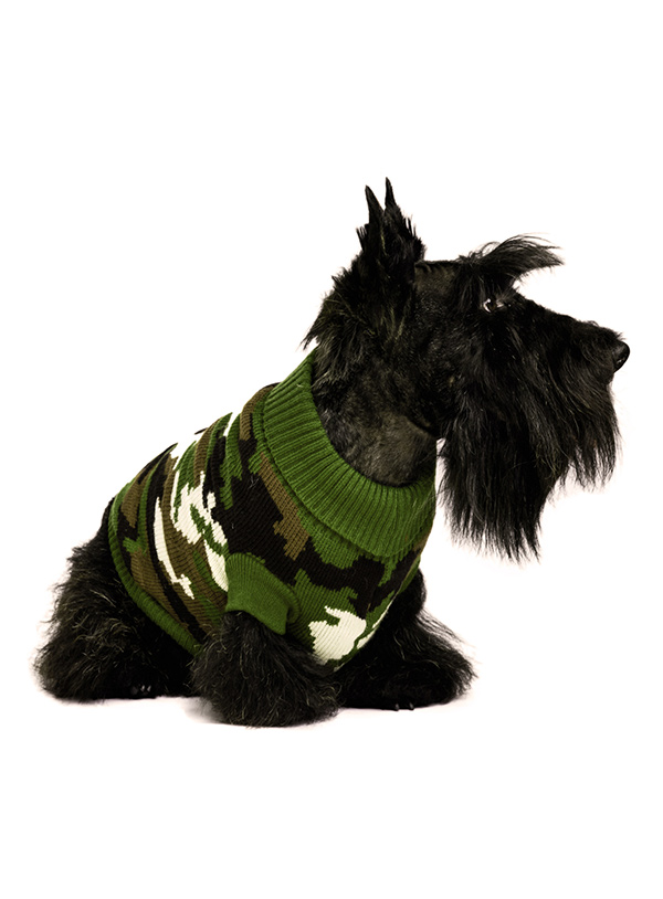 Urban Pup Stickad Camouflage Hundtröja Grön Camo - 2