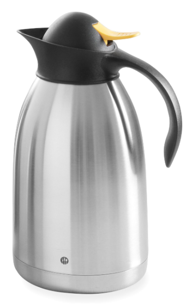 Jug Stainless steel 2 liter with yellow push-button cap