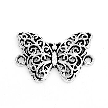 Connector / Örhängesämner i silver,  swirl