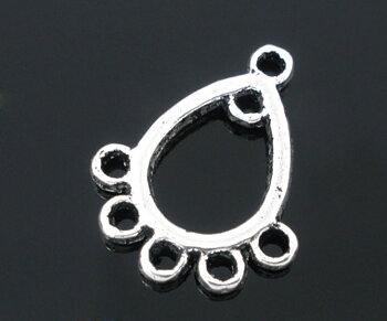 Connector / Örhängesämner i silver,  Oval