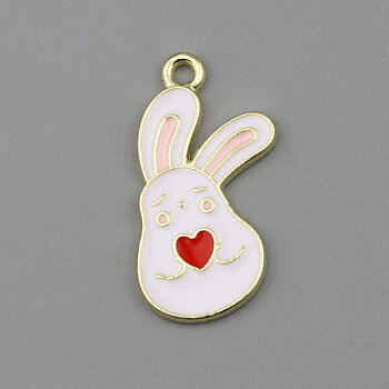 Charm   enamel rabbit  heart