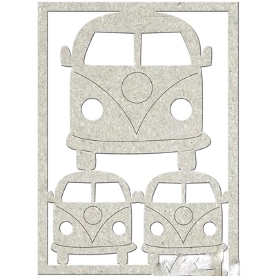 Fabscraps Chipboard - Combi Bus - Diecut