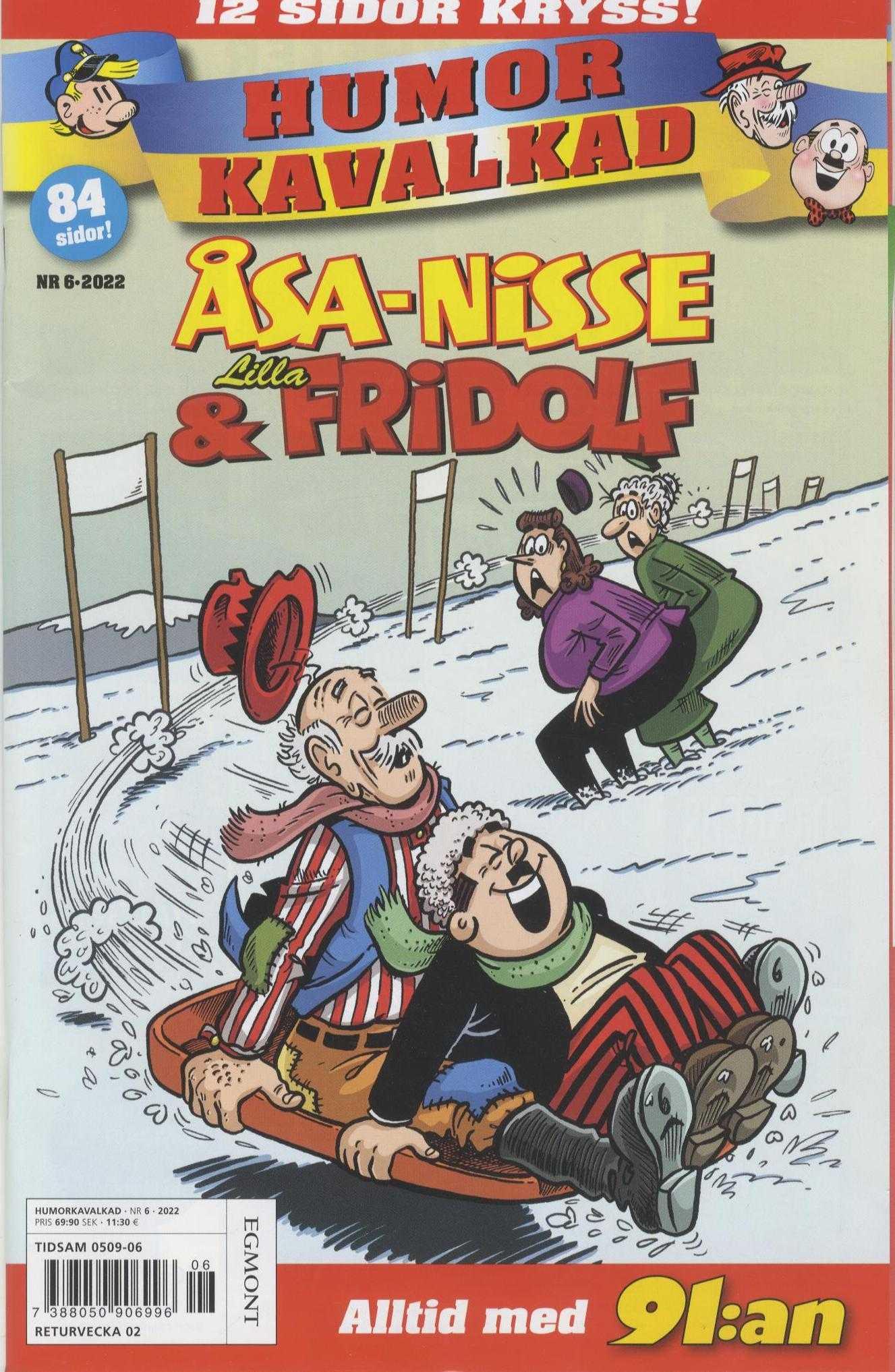 Humorkavalkad Åsa-Nisse & Lilla Fridolf nr 6 2022, 12 sidor kryss!