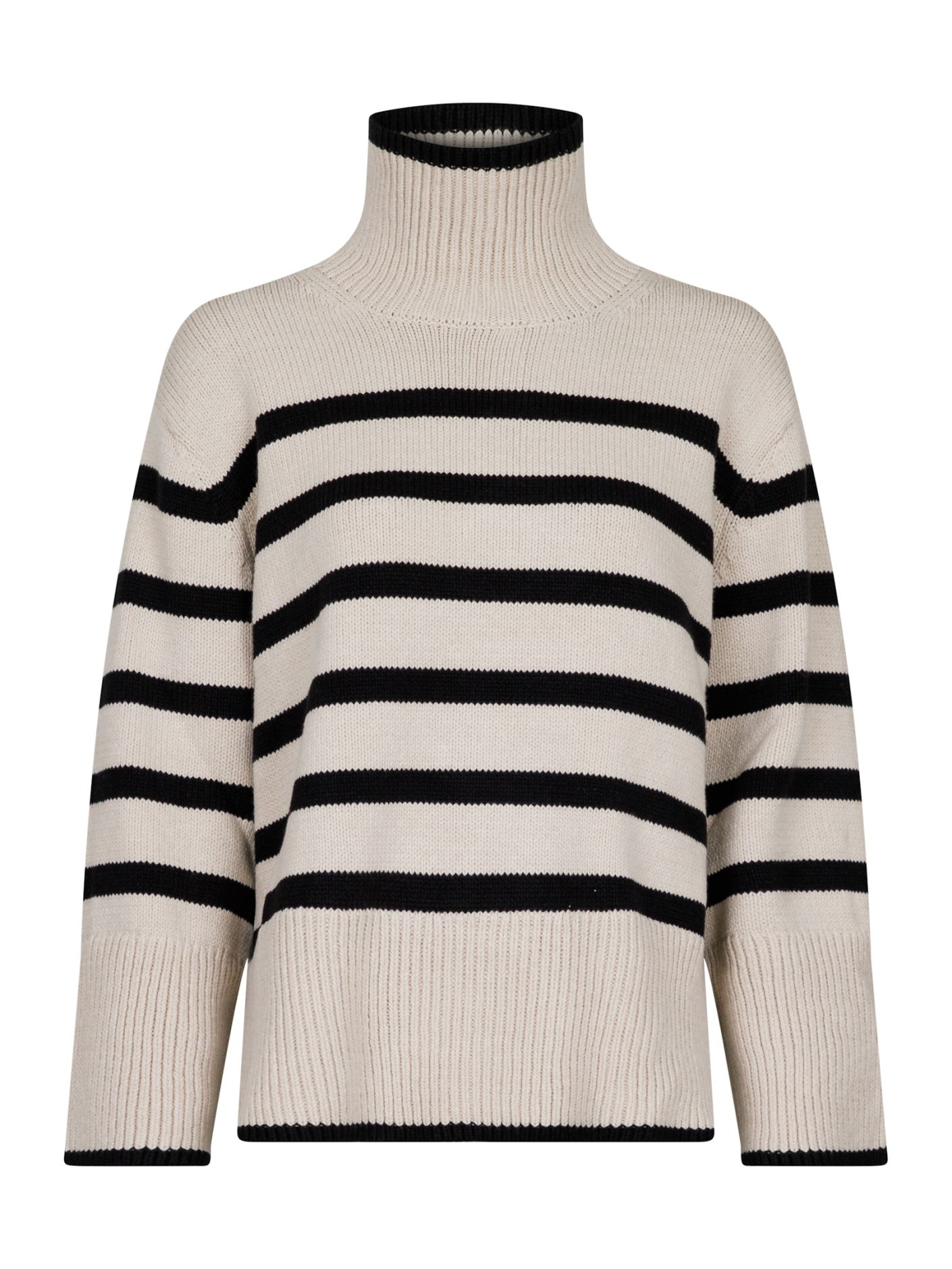 Neo Noir - Fanning Stripe Knit Blouse Sand - 4