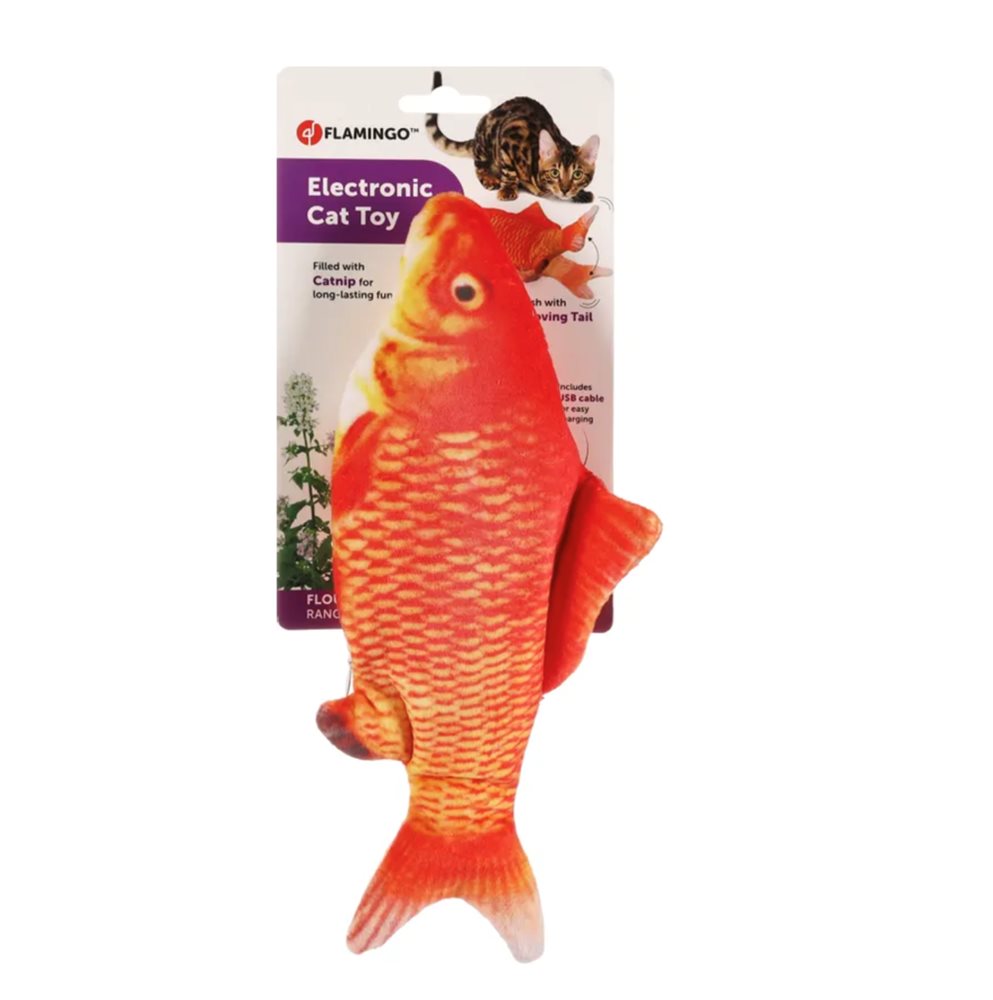 Flamingo Kattleksak Sprattlande Guldfisk 30x14cm  - 3