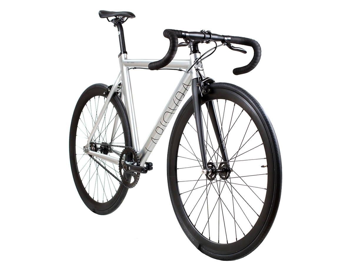 silver fixed gear bike