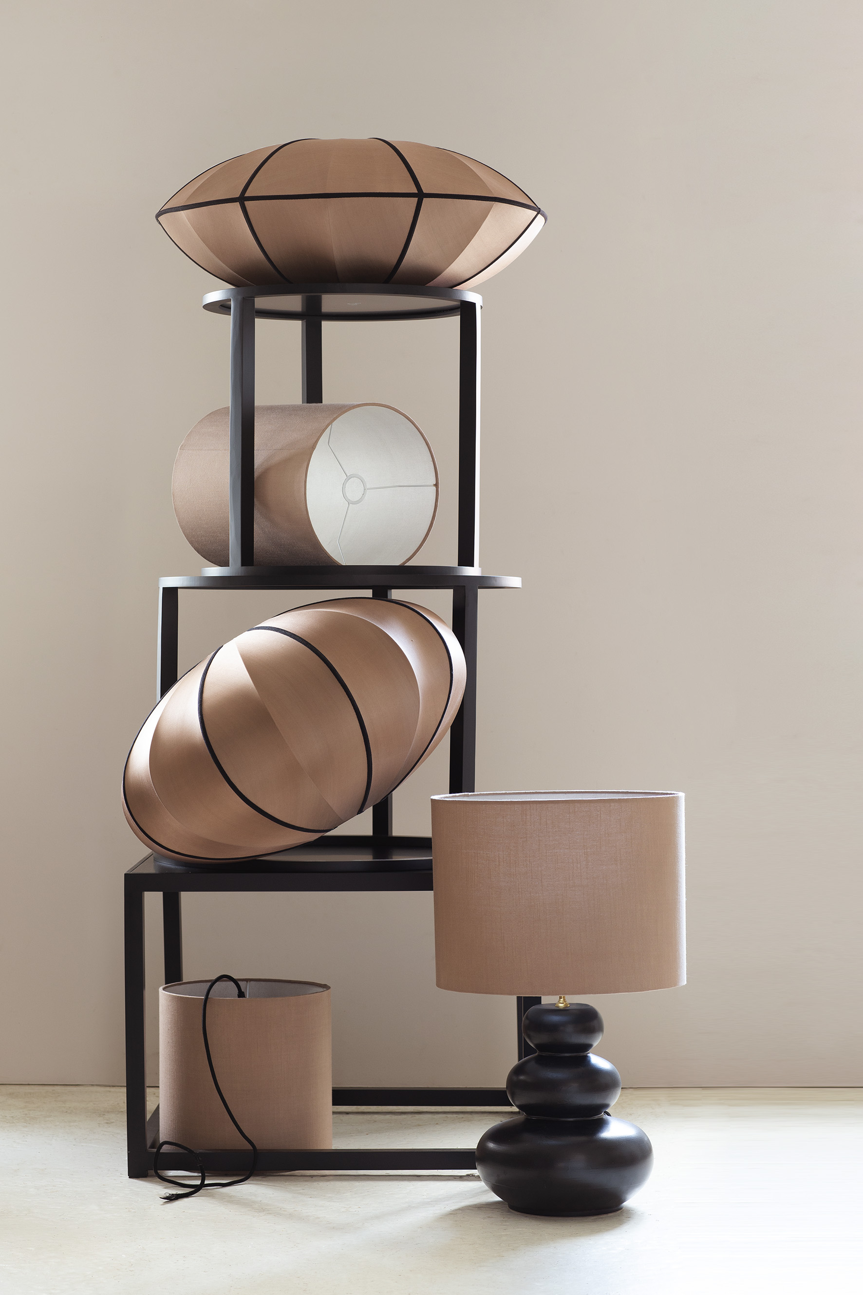 Keramik Lampa Svart - 3
