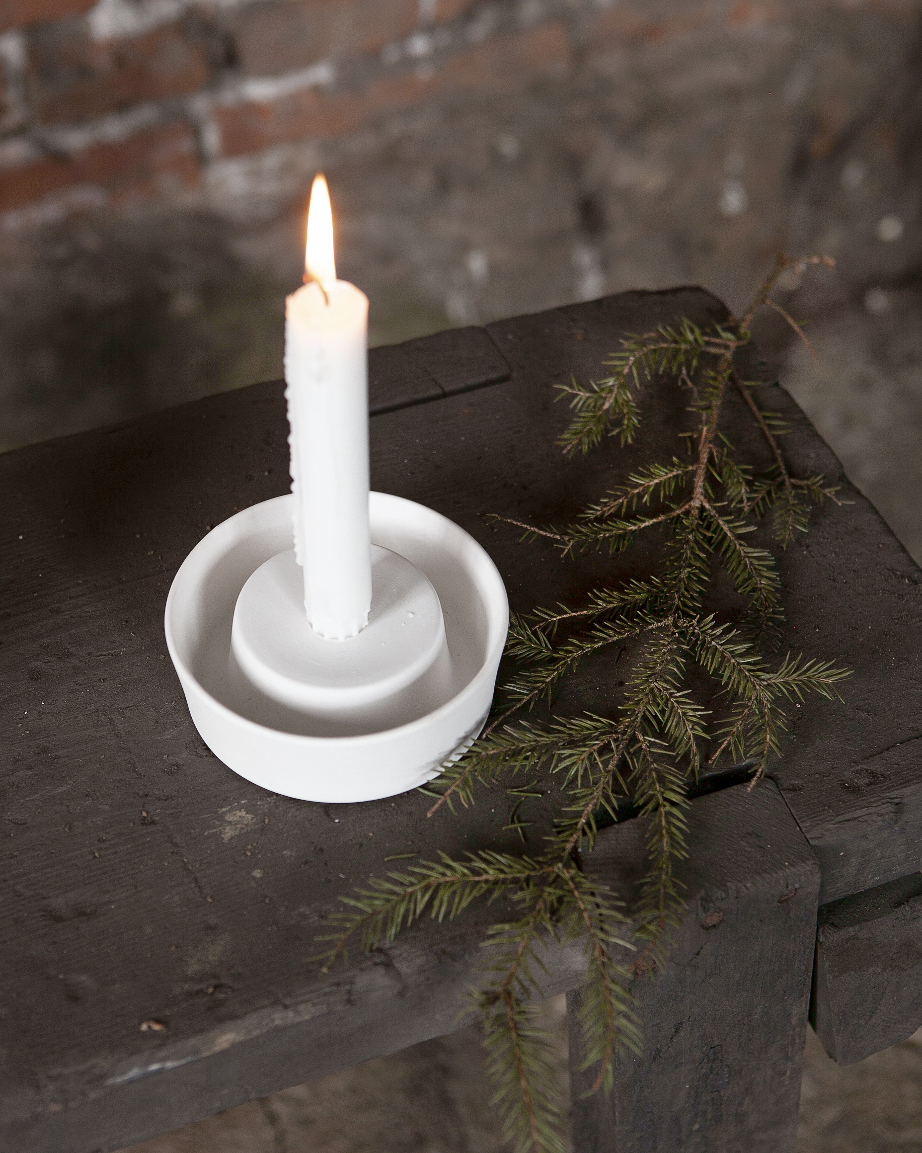 Valltorp Small White Candlestick - 3
