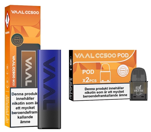 VAAL CC500 startpaket – laddbar engångs vape och ecigg i blå färg