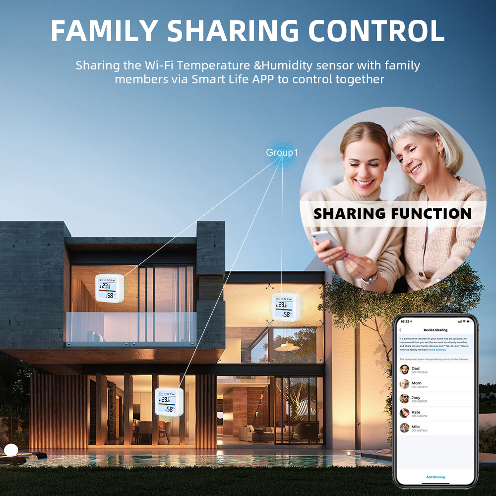 WiFi Termometer med LED, APP, inomhus - 9