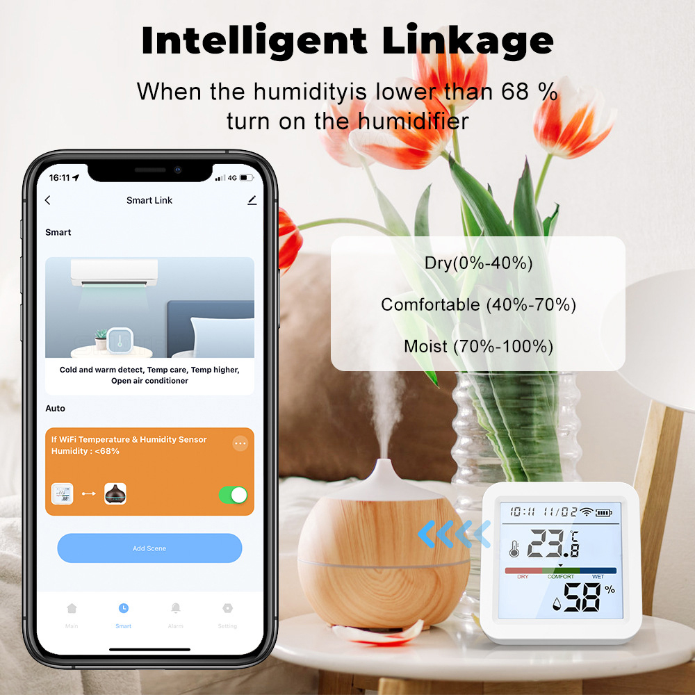 WiFi Termometer med LED, APP, inomhus - 12
