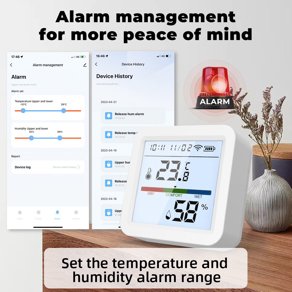 WiFi Termometer med LED, APP, inomhus - 8