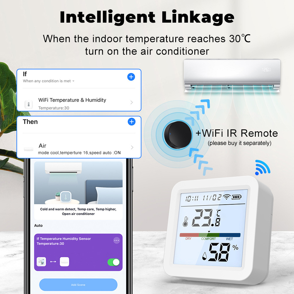 WiFi Termometer med LED, APP, inomhus - 11