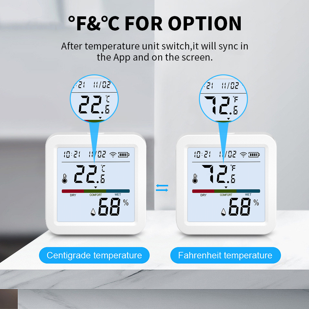 WiFi Termometer med LED, APP, inomhus - 7