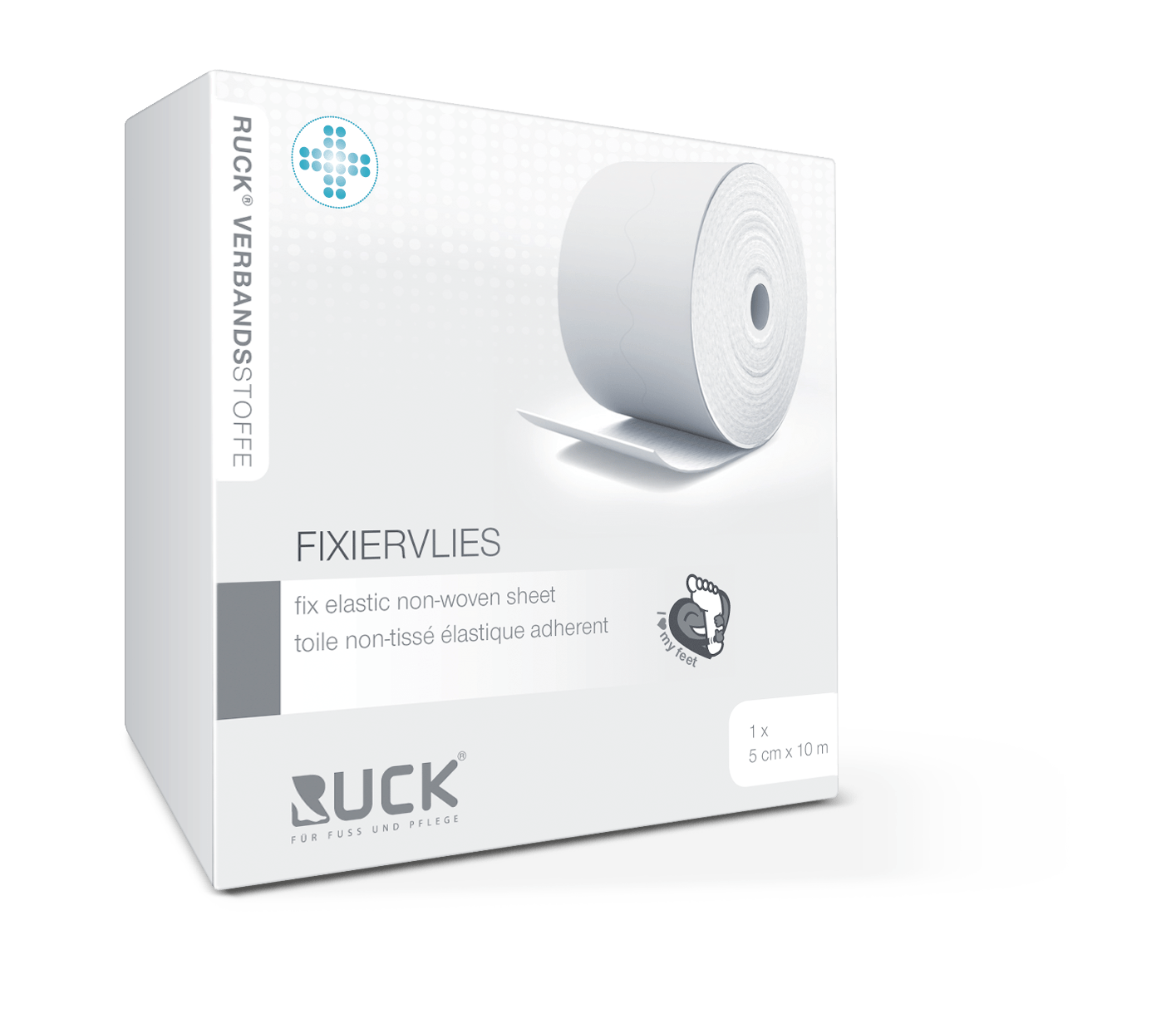 RUCK® FÖRBANDSMATERIAL Fixeringstejp vit, 2,5 cm x 10  m, 1 rulle
