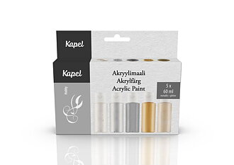 Kapel Acrylic paint 5 pcs Metallic- and glitterpaint