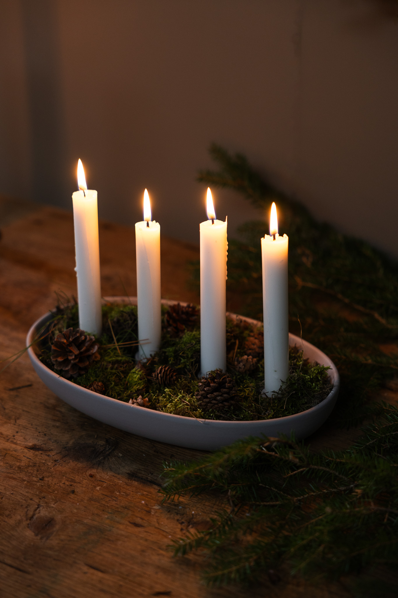 Gröndal - Candlestick - Advent Candlestick - Light Grey - 32x20x5 cm - 3