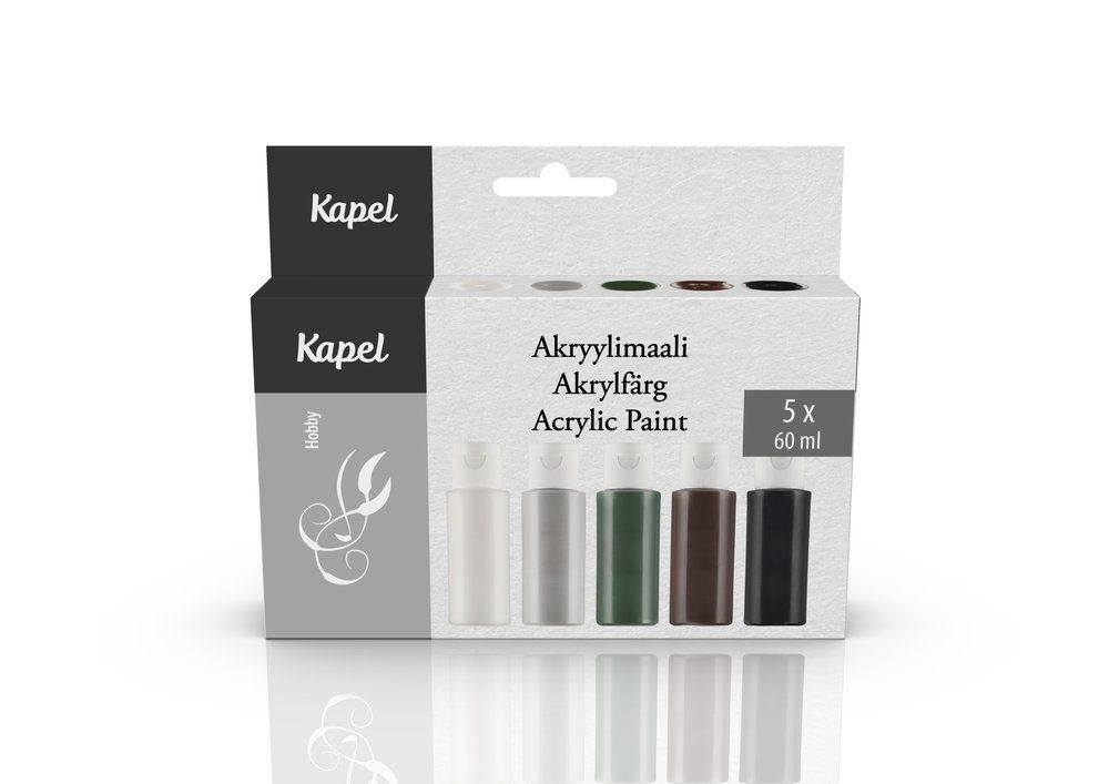 Kapel Akrylfärg 5st Grundfärger 2