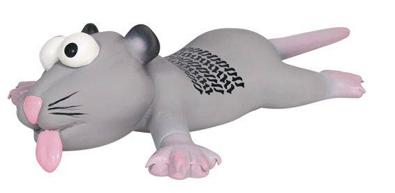 Trixie Hundleksak Latex Mus Med Däckspår 22cm Grå