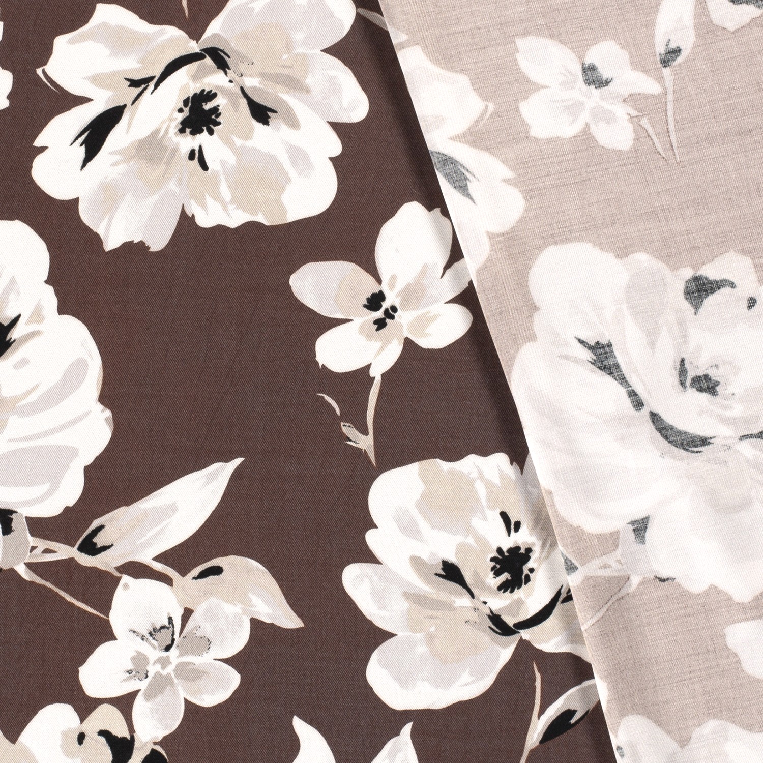 VISCOSE -  BIG FLORAL BROWN - 4
