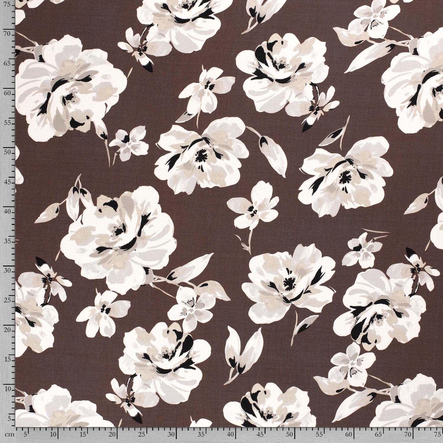 VISCOSE -  BIG FLORAL BROWN - 5