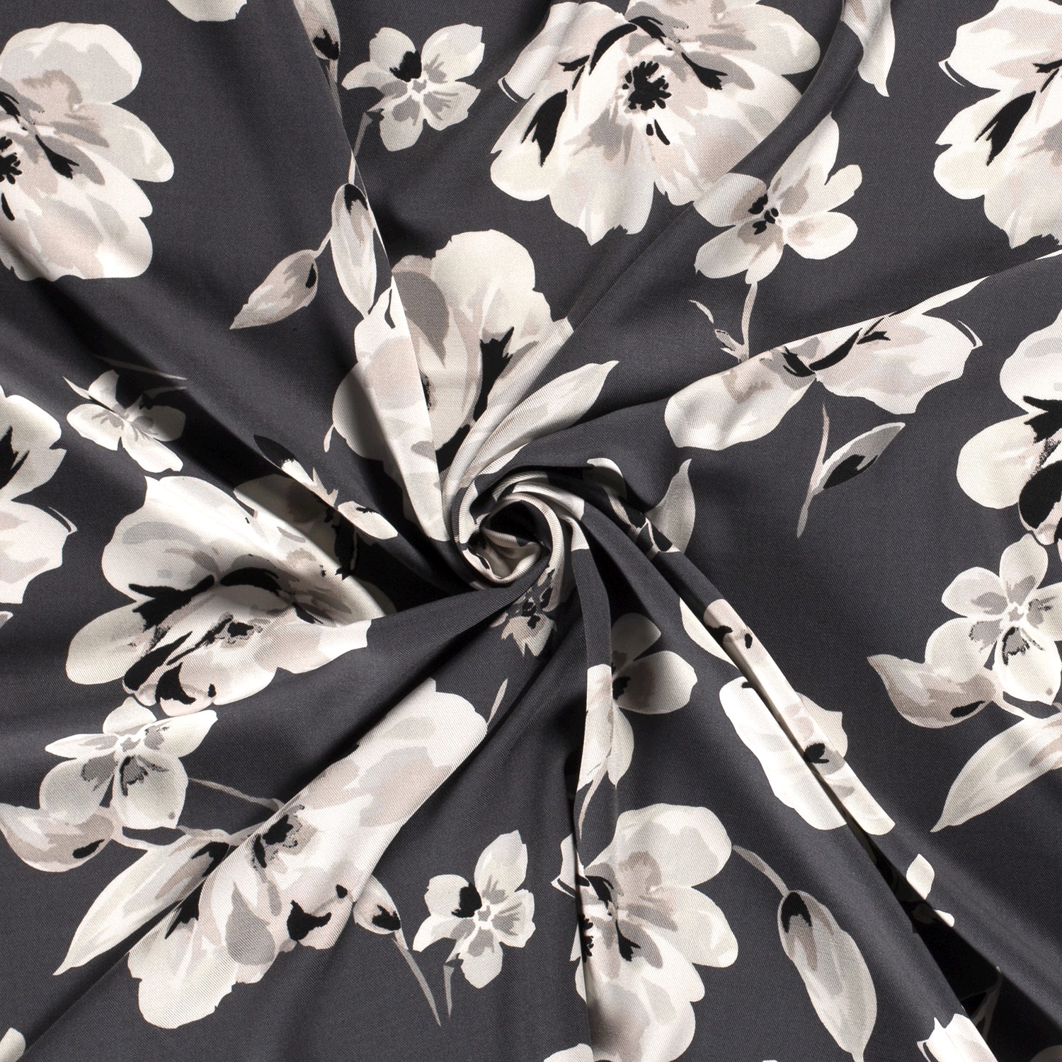 VISCOSE -  BIG FLORAL GRAY - 3