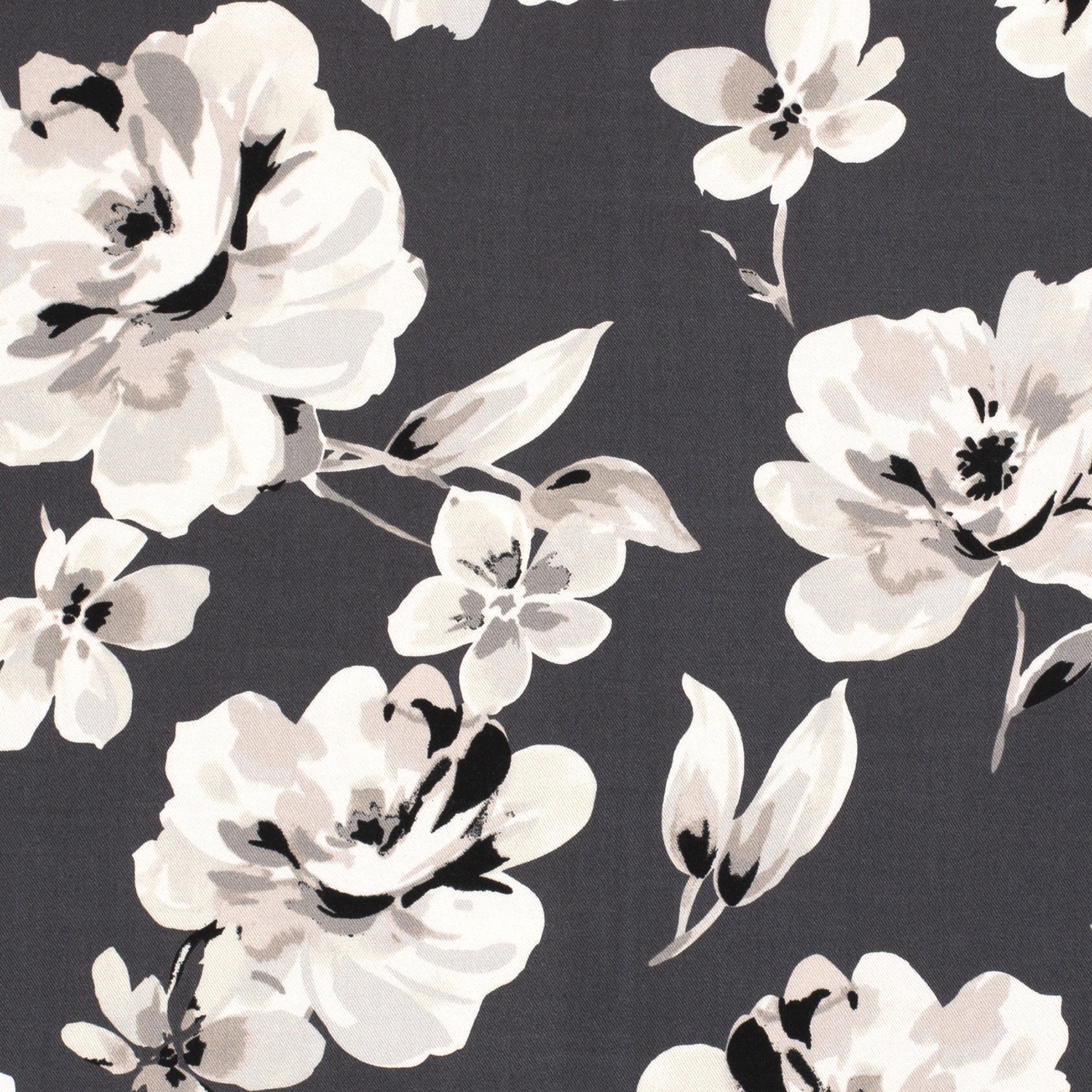 VISCOSE -  BIG FLORAL GRAY