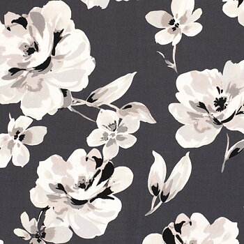 VISCOSE -  BIG FLORAL GRAY