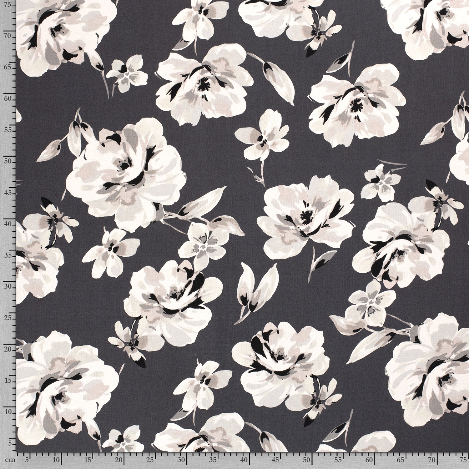 VISCOSE -  BIG FLORAL GRAY - 4