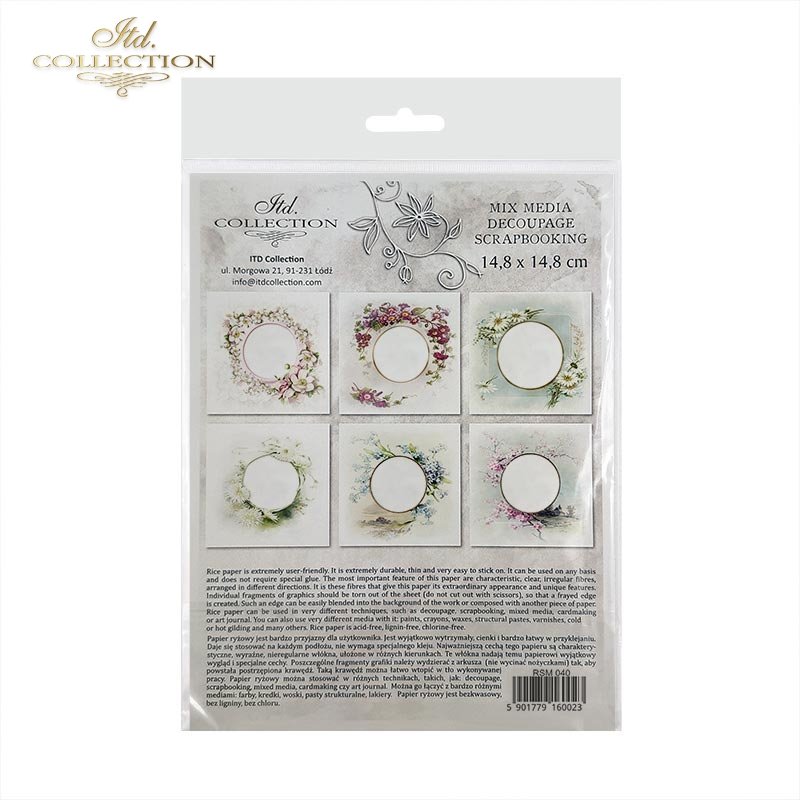 Set med 6st mini rispapper (olika motiv) - 2