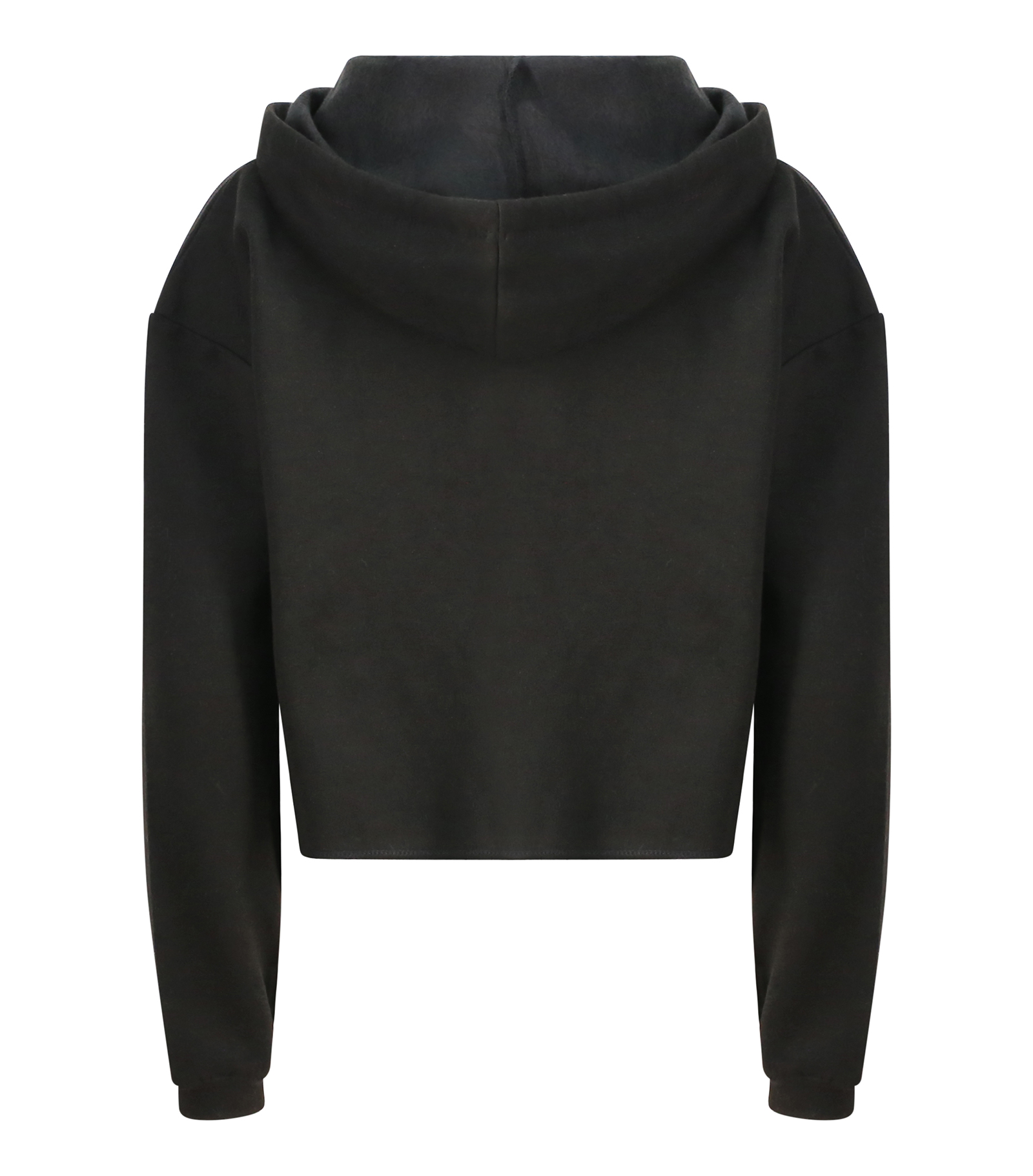Kort hoodtröja i svart - 3