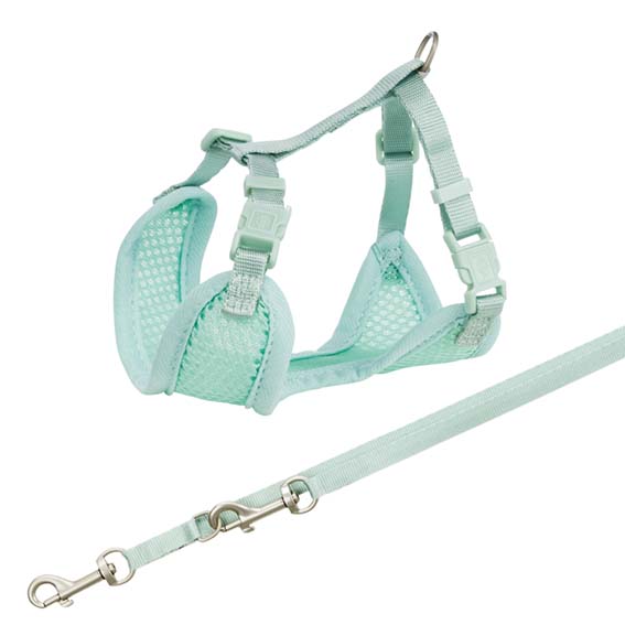 Trixie Junior Mjuk Sele Med Koppel Small-Medium 26-34cm x 10mm, 200cm Mint