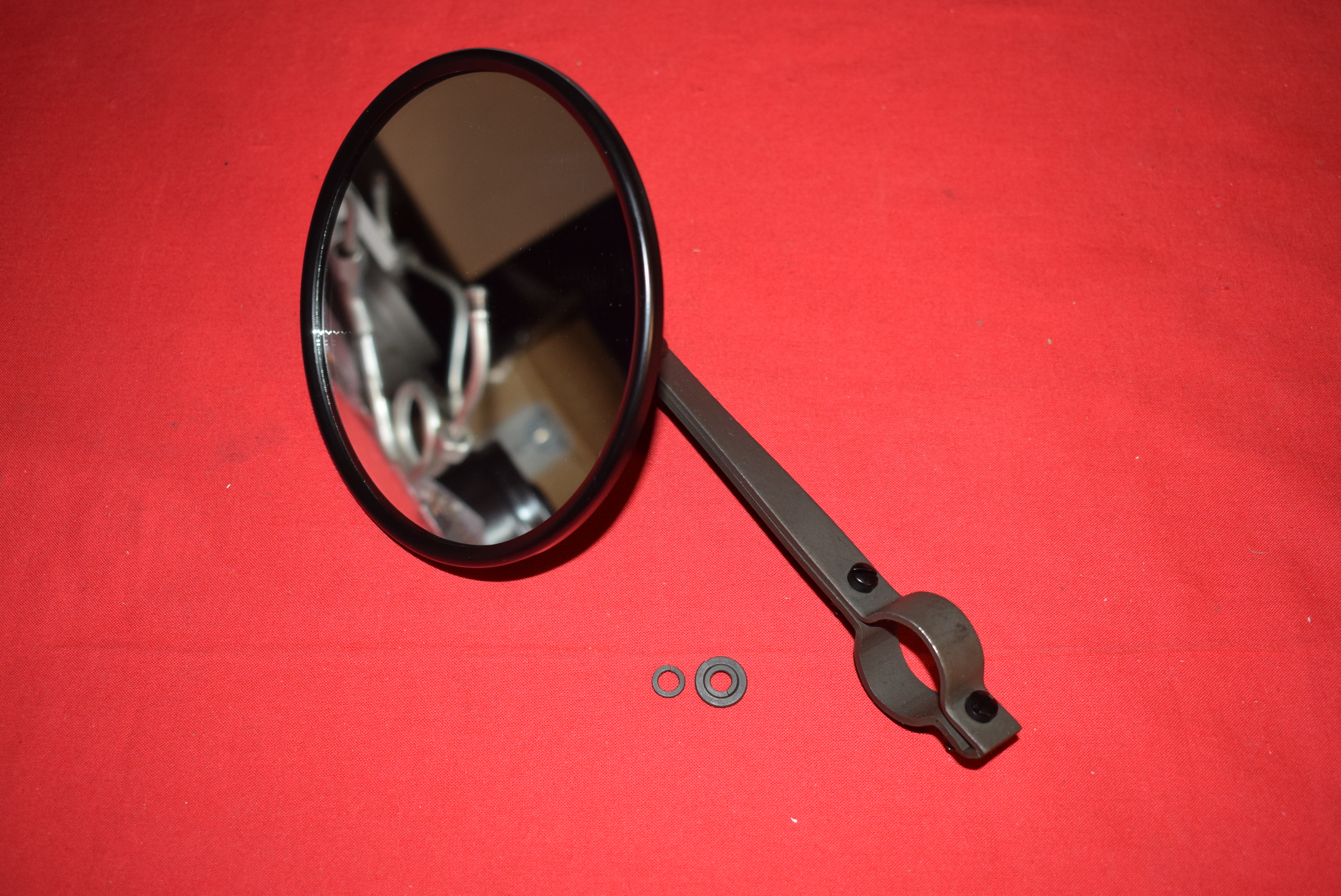 Mirror Early Style  5" Round Black  Harley  1934-Up