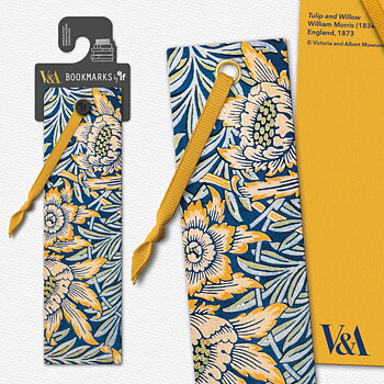 V&A : Bookmark Collection - Morris Tulip & Willow bokmärke i vegan leather