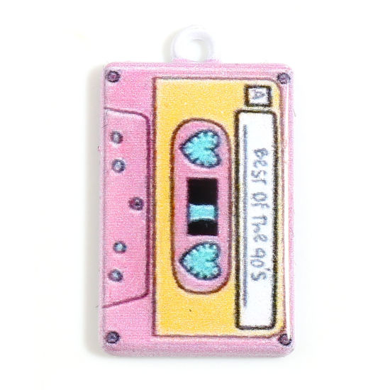 Charm ,  Casette tape pink enamel