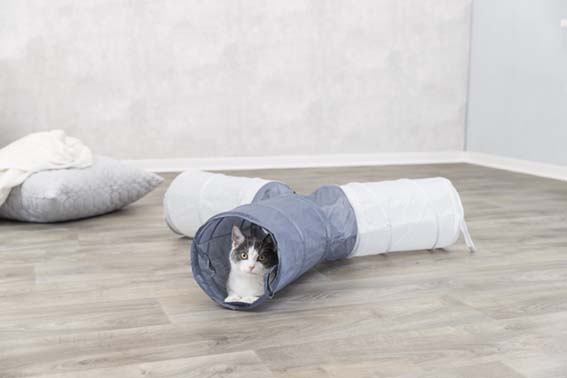 Trixie Nylon Kattunnel 4-Vägs 50x22cm/Tunnel Grå - 2