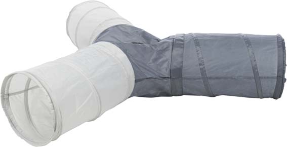 Trixie Nylon Kattunnel 4-Vägs 50x22cm/Tunnel Grå - 3
